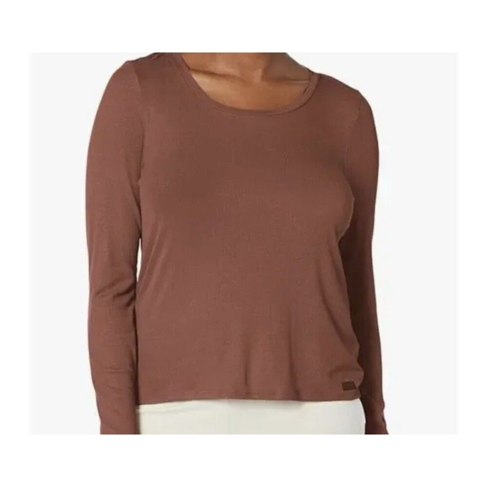 Steve Madden Women's Ribbed Top Long Sleeve tiramisu M